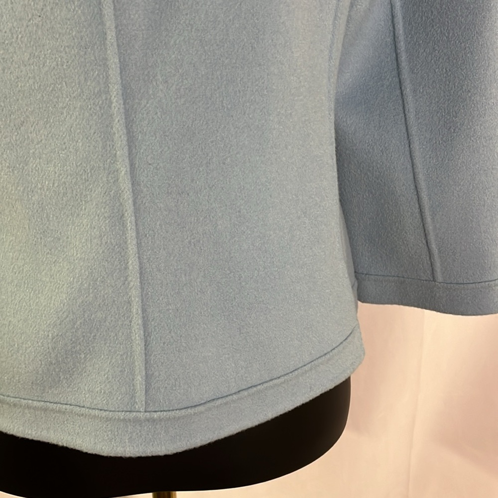 NWT Talbots Pastel Blue Ruffle Front Grace Fit Wool Jacket - Picture 13 of 16